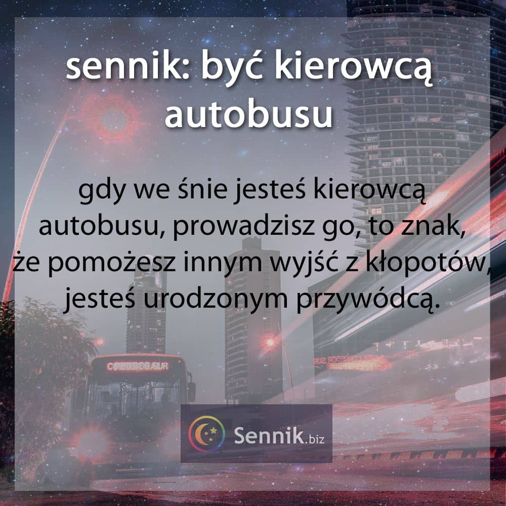 sennik - być kierowcą autobusu