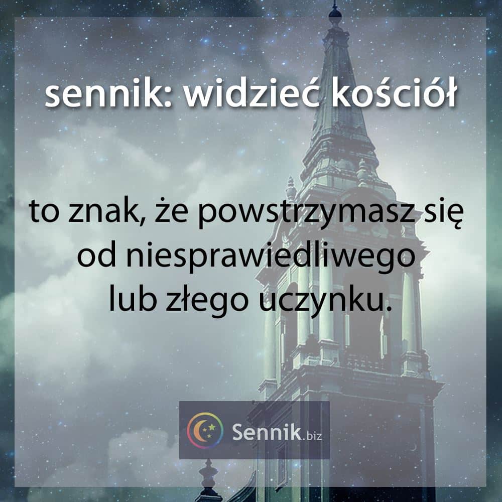 sennik kościół - widzieć kościół 