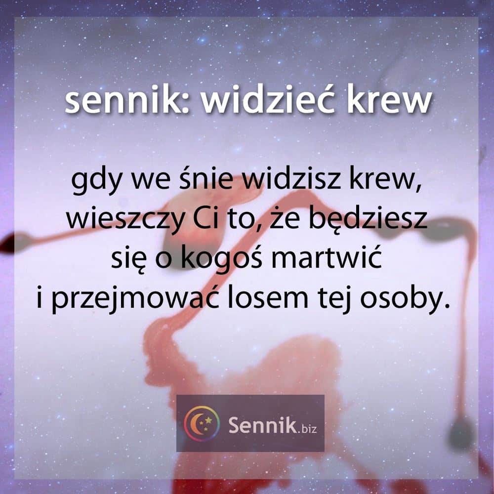 sennik - widzieć krew