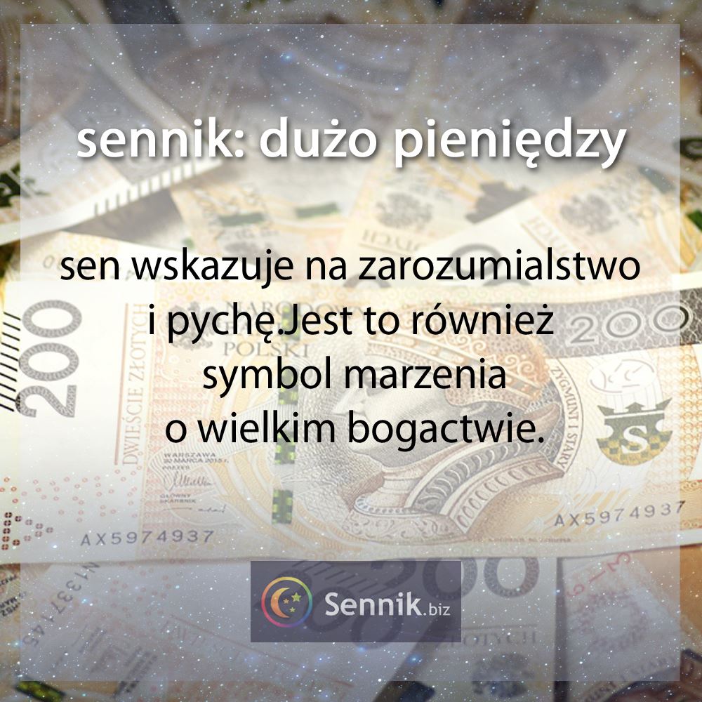 sennik pieniądze - dużo pieniędzy 