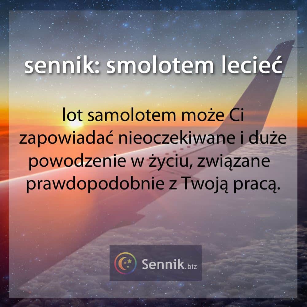 sennik - samolotem lecieć