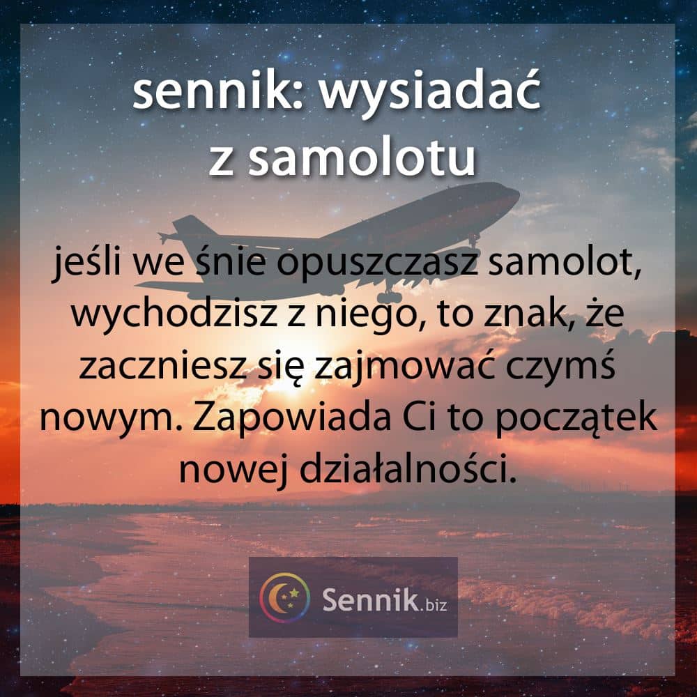 sennik - wysiadać z samolotu