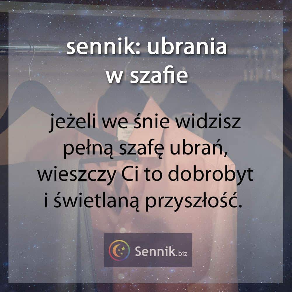 Sennik - ubrania w szafie