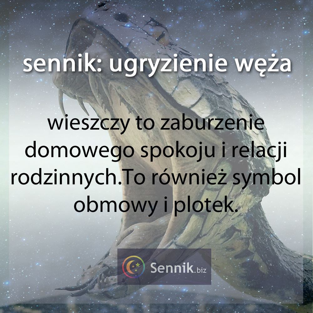 sennik wąż - ugryzienie węża